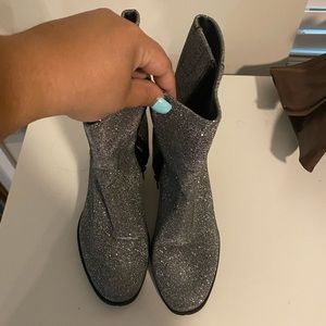 Silver glitter boots size 10